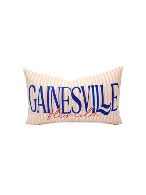 Orange Pinstripe Gainesville Florida Pillow 15x24