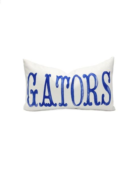 Blue Letters Alligators Pillow 15x24