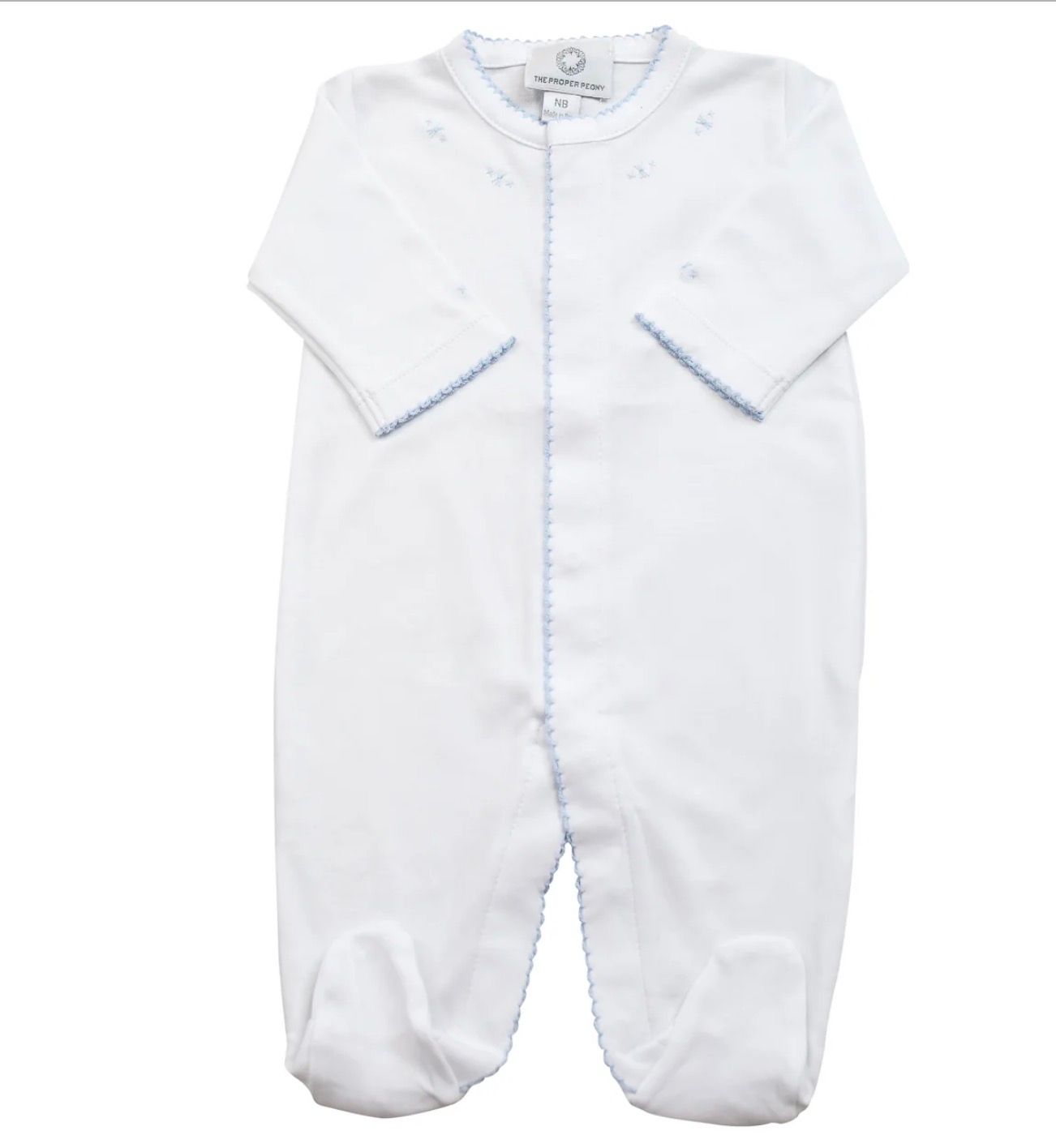 Pima Footie White/Blue