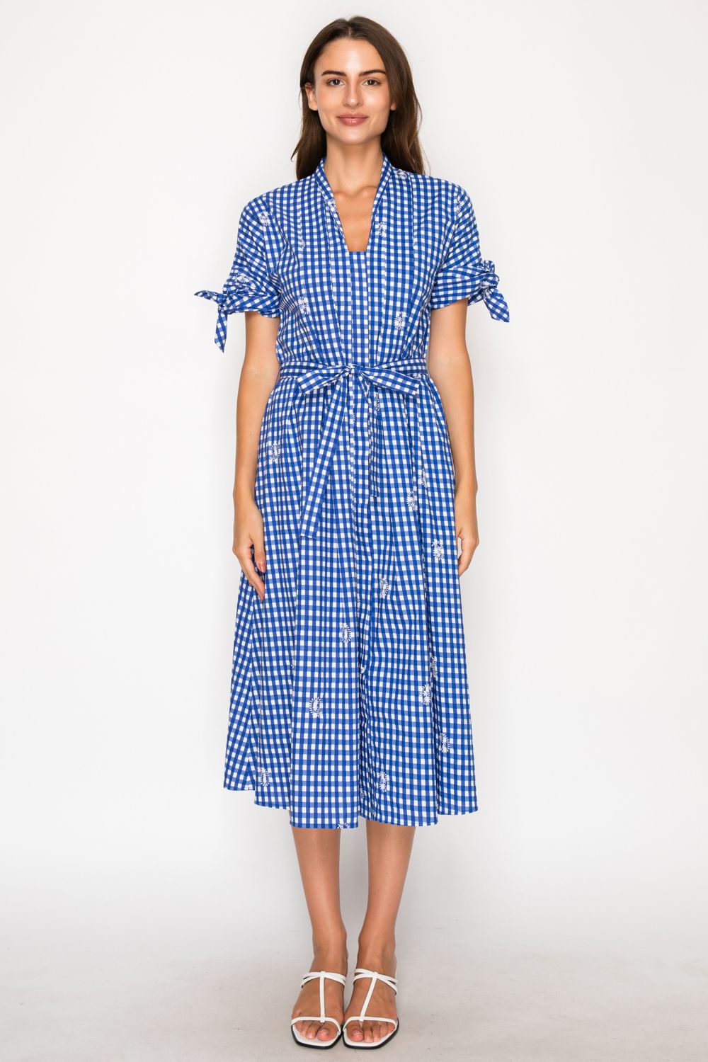 Azure Lace Midi Shirt Dress