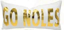 Gold Foil “Go Noles” Pillow 15x24