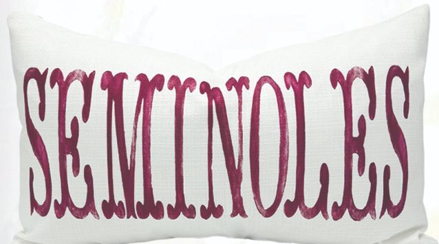 Watercolor Seminoles Pillow Garnet 15x24