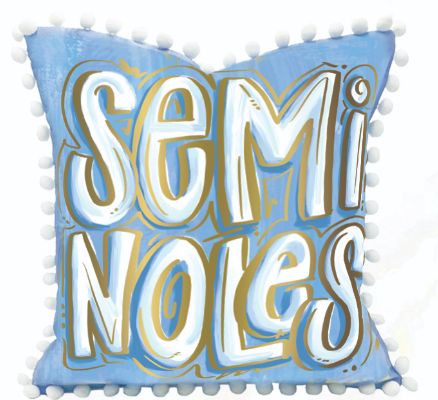 Stacked Seminoles Pillow Blue 20x20