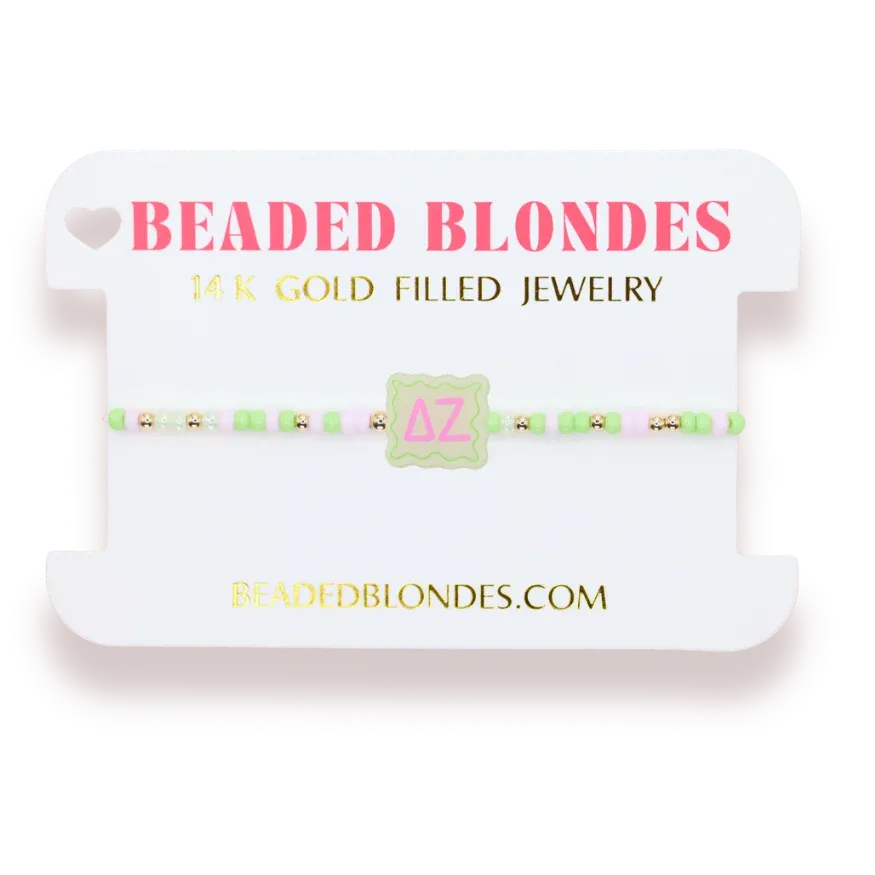 Delta Zeta block bracelet on color