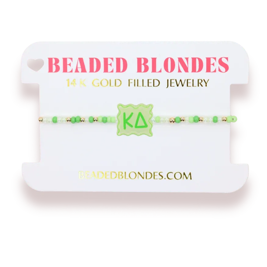 Kappa Delta Block Bracelet on Color