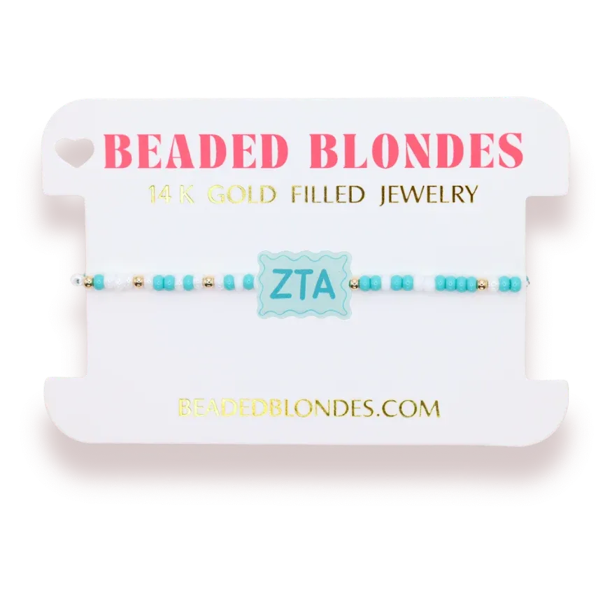 Zeta Tau Alpha block bracelet on color