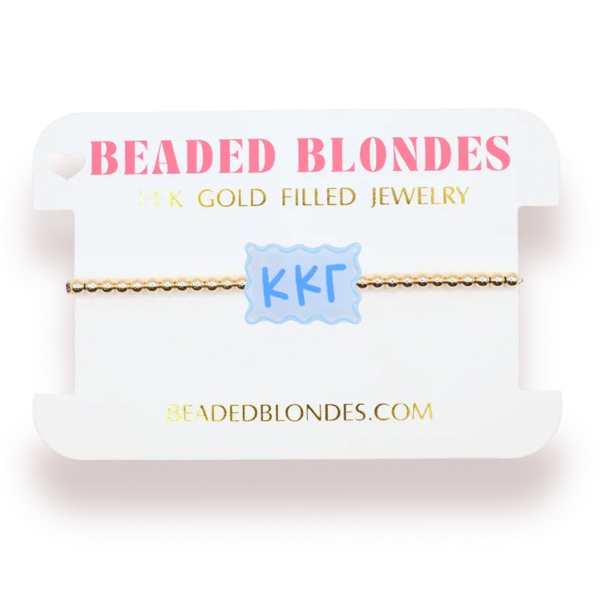 Kappa Kappa Gamma block bracelet on gold
