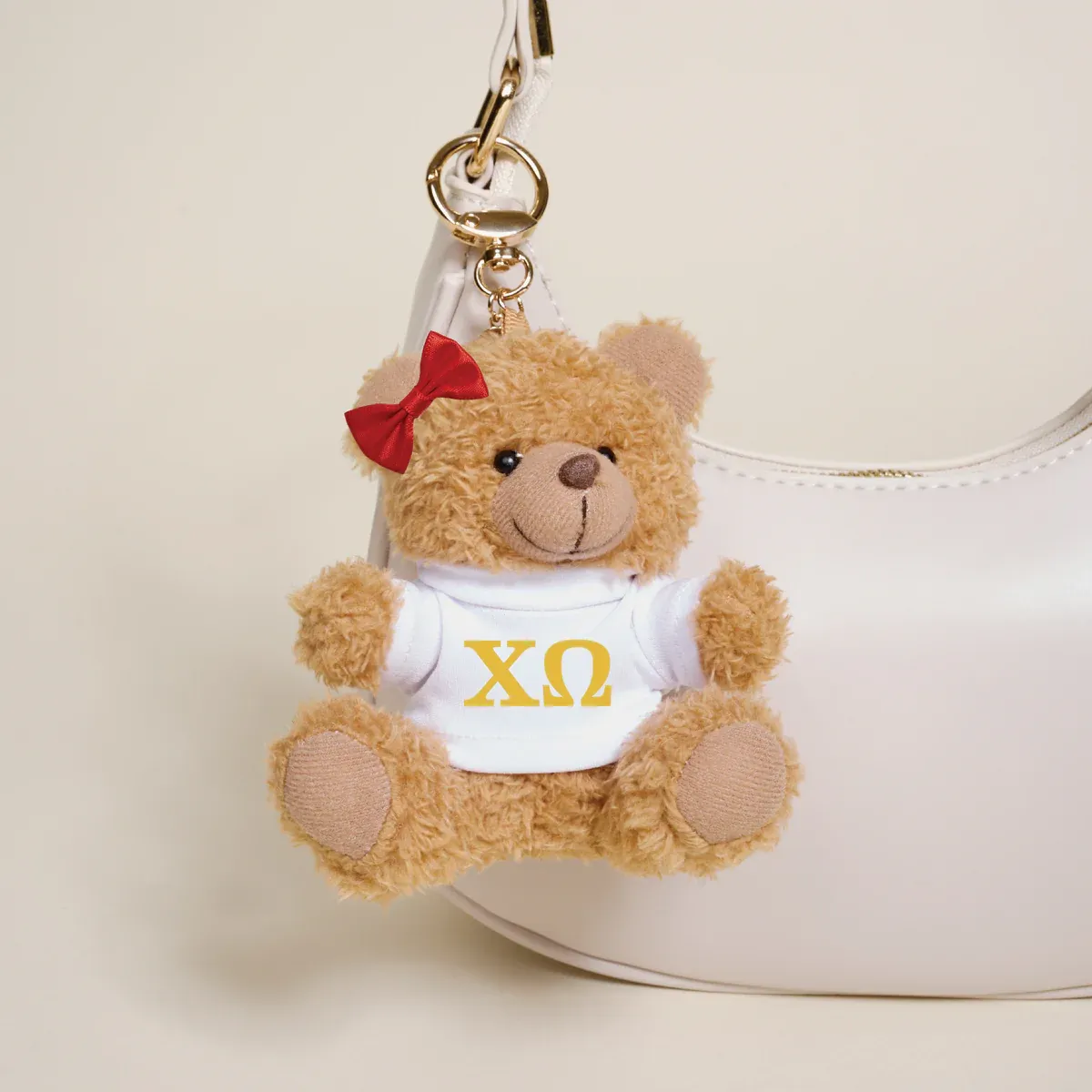 Chi Omega Teddy Bear Bag Charm
