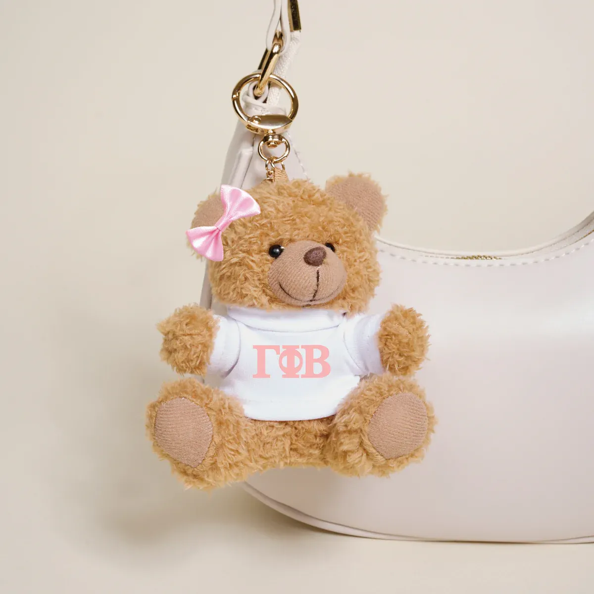 Gamma Phi Beta teddy bear bag charm