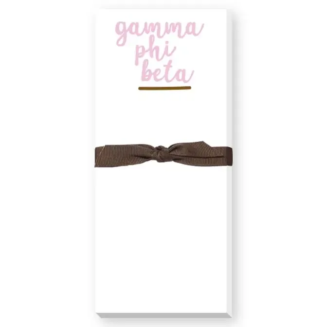 Gamma Phi Beta skinny notepad