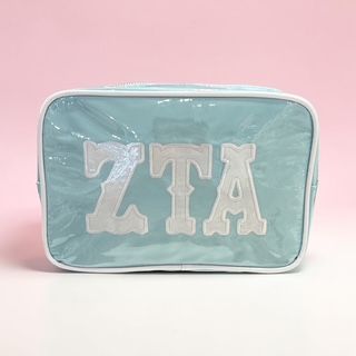 Zeta Tau Alpha appliqued cosmetic bag