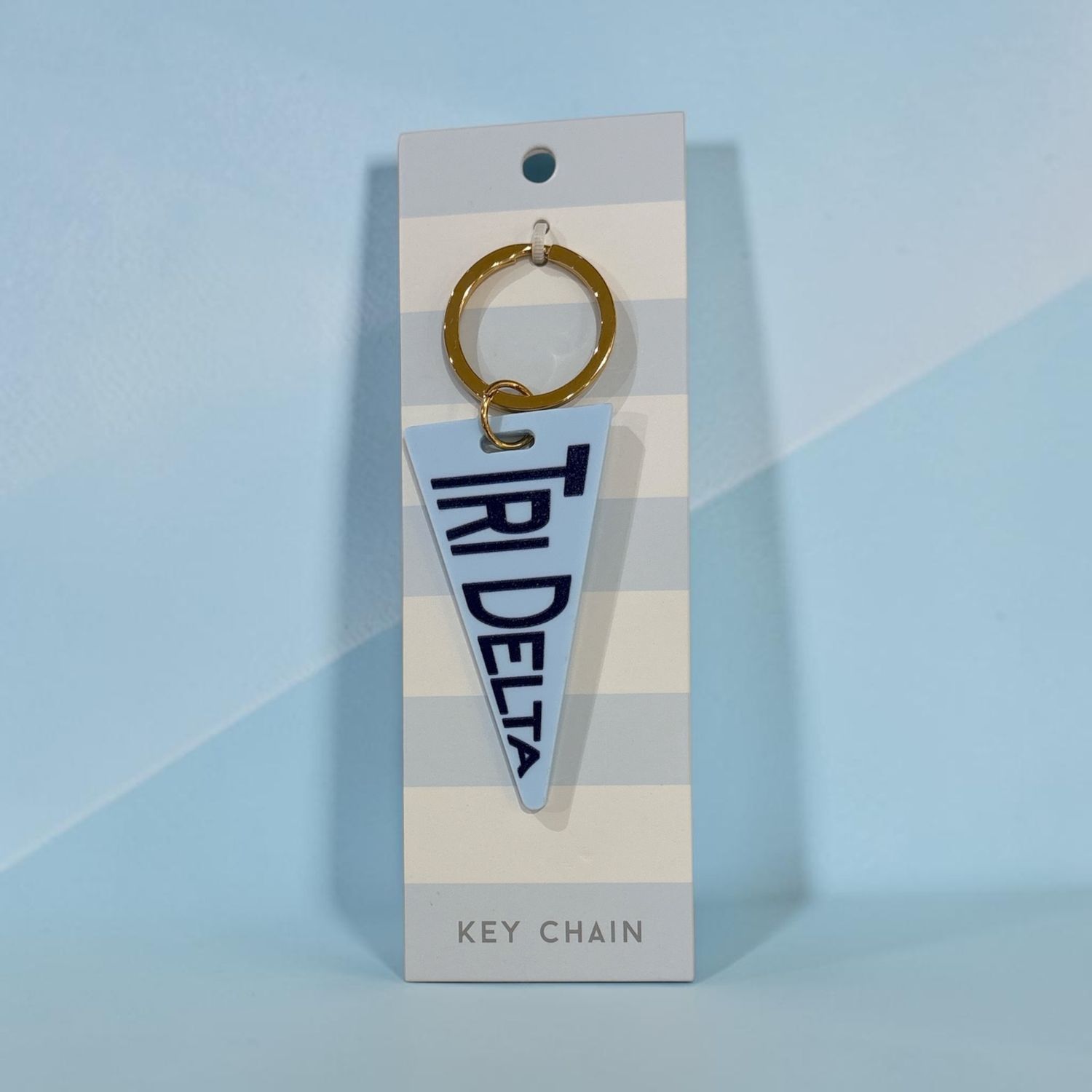 Delta Delta Delta pennant key ring