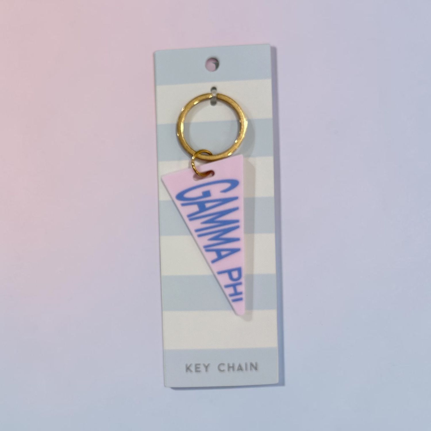 Gamma Phi Beta pennant key ring