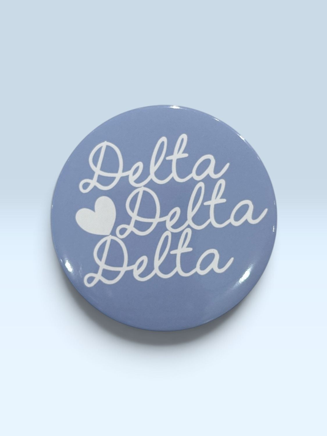 Delta Delta Delta cursive button