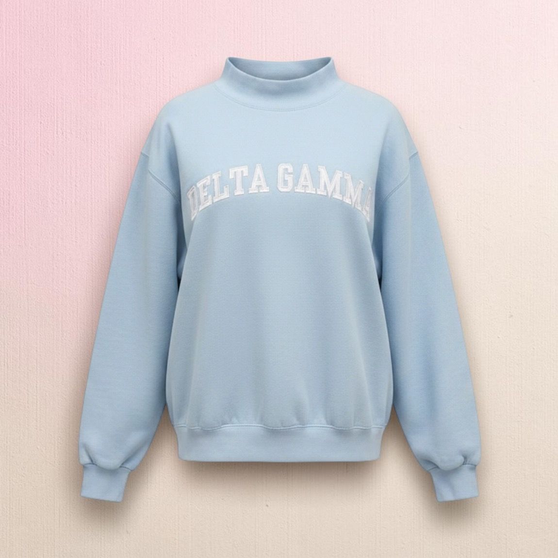AD Delta Gamma Mock Neck Sweatshirt Blue L/XL