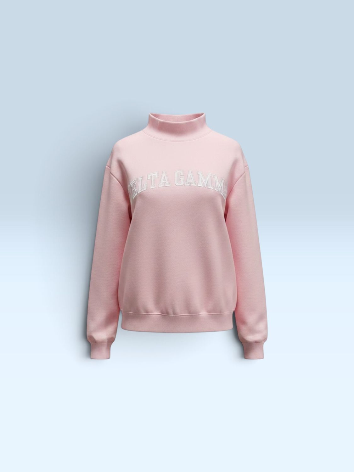 AD Delta Gamma Mock Neck Sweatshirt Pink S/M
