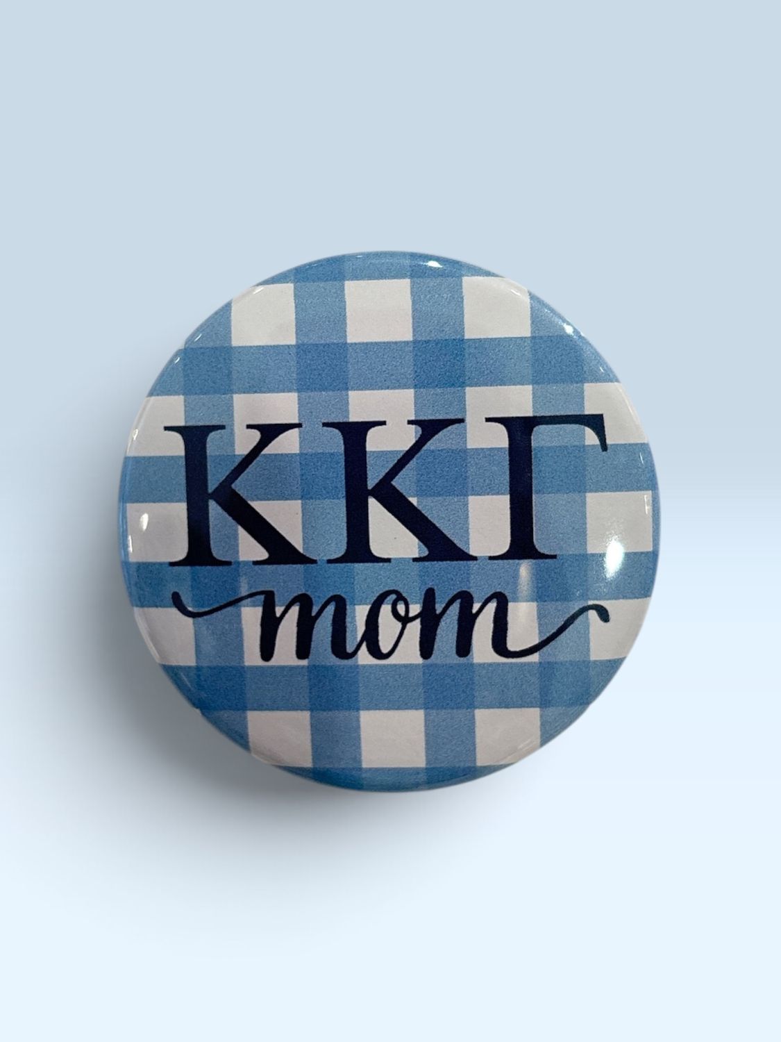 Kappa Kappa Gamma Gingham Mom Button