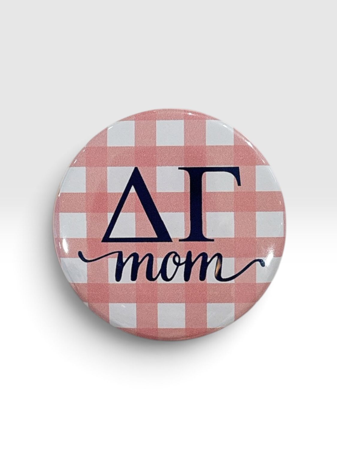 Delta Gamma Gingham Mom Button