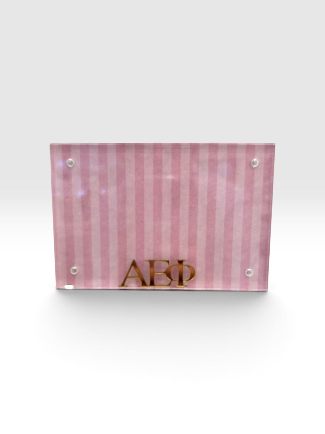 Alpha Epsilon Phi 4x6 acrylic frame gold metallic