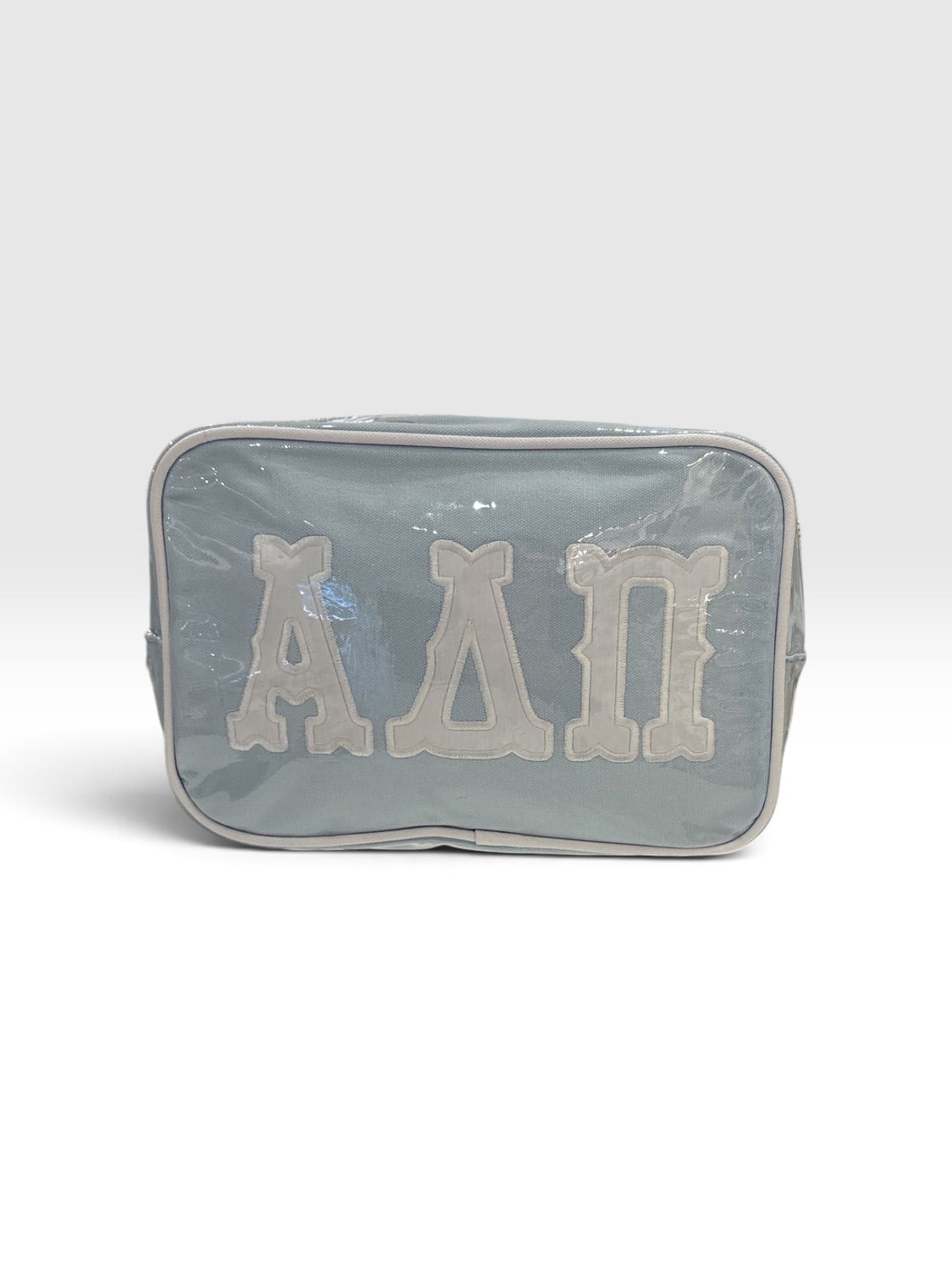 Alpha Delta Pi appliqued cosmetic bag