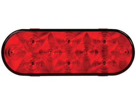 6 Inch Red Oval Stop/Turn/Tail Light with 10 LEDs Kit (PL-3 Connection, Includes Grommet and Plug)