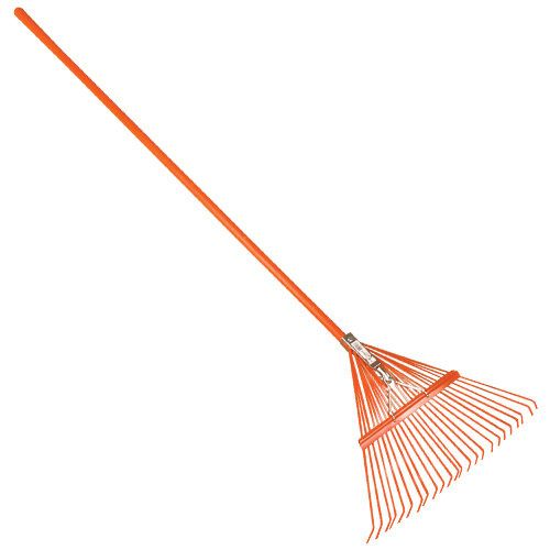 LEONARD 18 TINE METAL SPRING RAKE WITH FIBERGLASS HANDLE