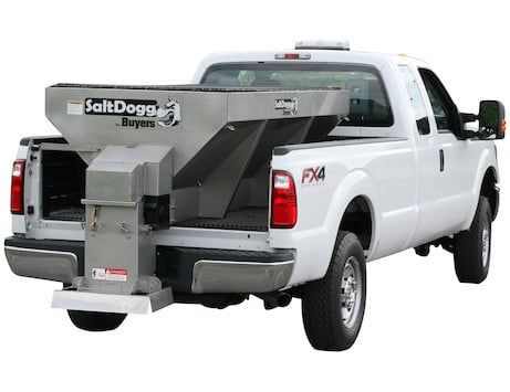 SaltDogg 2.0 Cubic Yard Electric Stainless Steel Hopper Spreader - Adjustable- FOR WEB