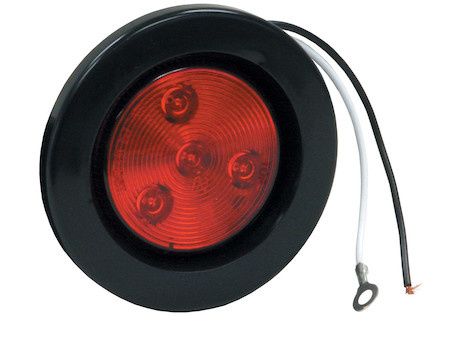 2.5 Inch Round Marker/Clearance Light with 4 LEDs, Color: Red
