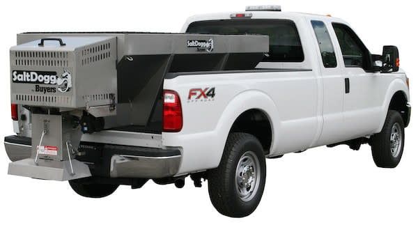 SaltDogg®  1.5 Cubic Yard Gas Stainless Steel Hopper Spreader - Extended Chute - FOR WEB