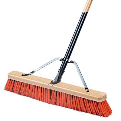 BROOM 24IN DUAL STIFF FINE WITH WOODEN HANDLE (1624)