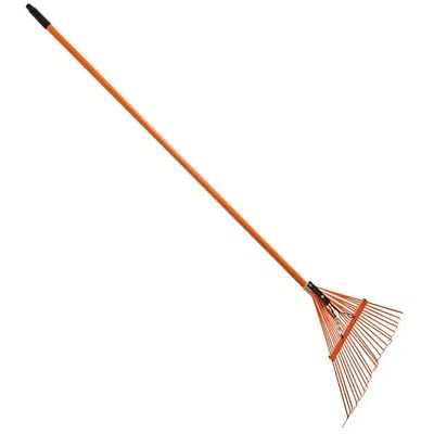 LEONARD 24 TINE METAL SPRING RAKE WITH FIBERGLASS HANDLE