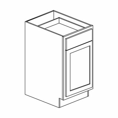 Shaker White Base Cabinet : 18"W x 34 ˝"H x 24"D - 1 Door, 1 Drawer B18