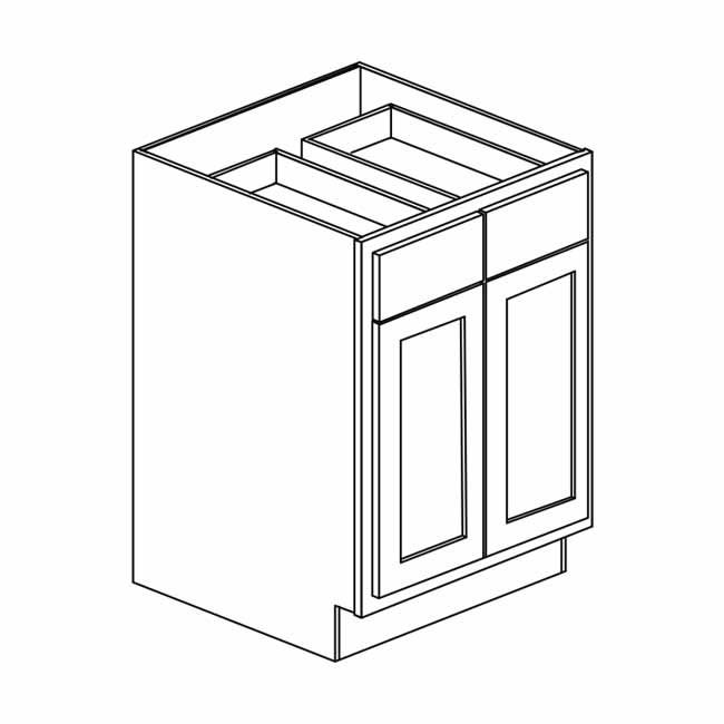 Cabinet Shaker White Base: 36&quot;W x 34 ˝&quot;H x 24&quot;D - 2 Door, 2 Drawer B36