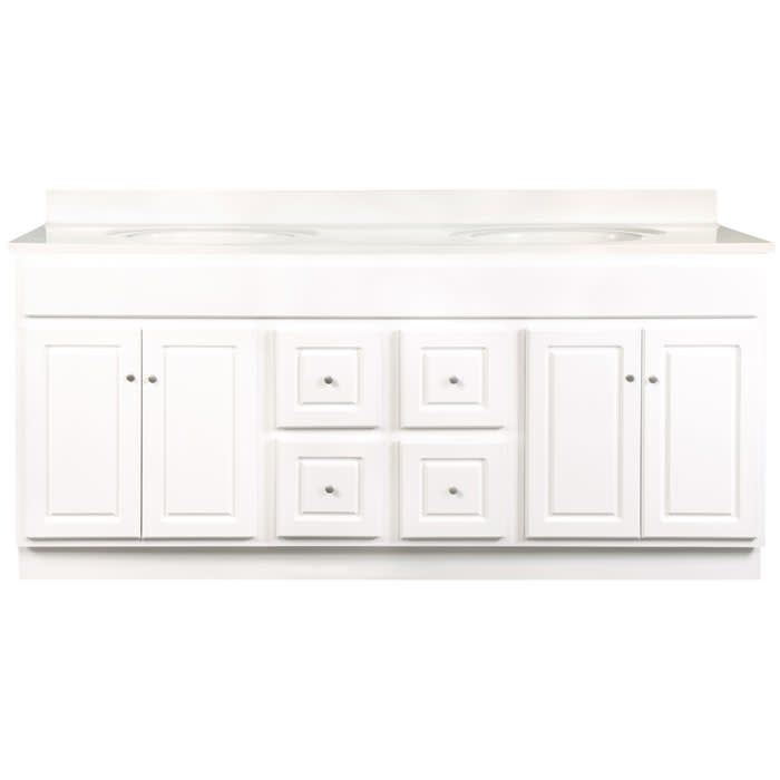 Glossy White Vanity Cabinet 72&quot;W x 21&quot;D x 34 ½&quot;H - 4 Doors, 4 Dra (Center), Top Blank††