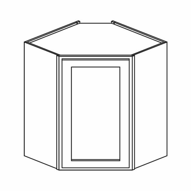 Cabinet Shaker White Diagonal Wall: 24&quot;W x 30&quot;H x 12&quot;D - 1D, 2S WDC2430