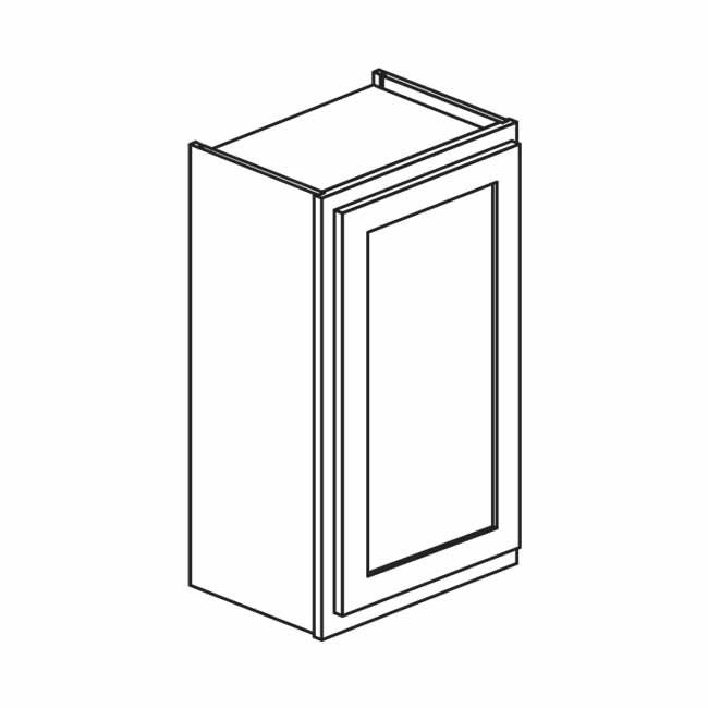 Shaker White Wall Cabinet 15” W x 30”H x 12”D – 1D, 2S W1530