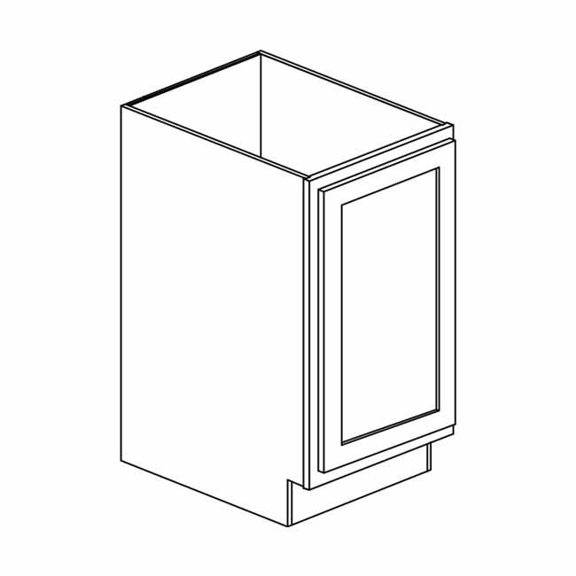 Cabinet Shaker White Base: 09&quot;W x 34 ˝&quot;H x 24&quot;D - 1 Full Length Door B09