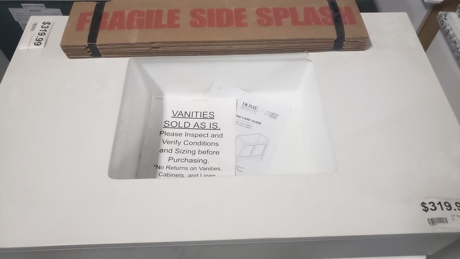 37&quot; Quartz Vanity Top A