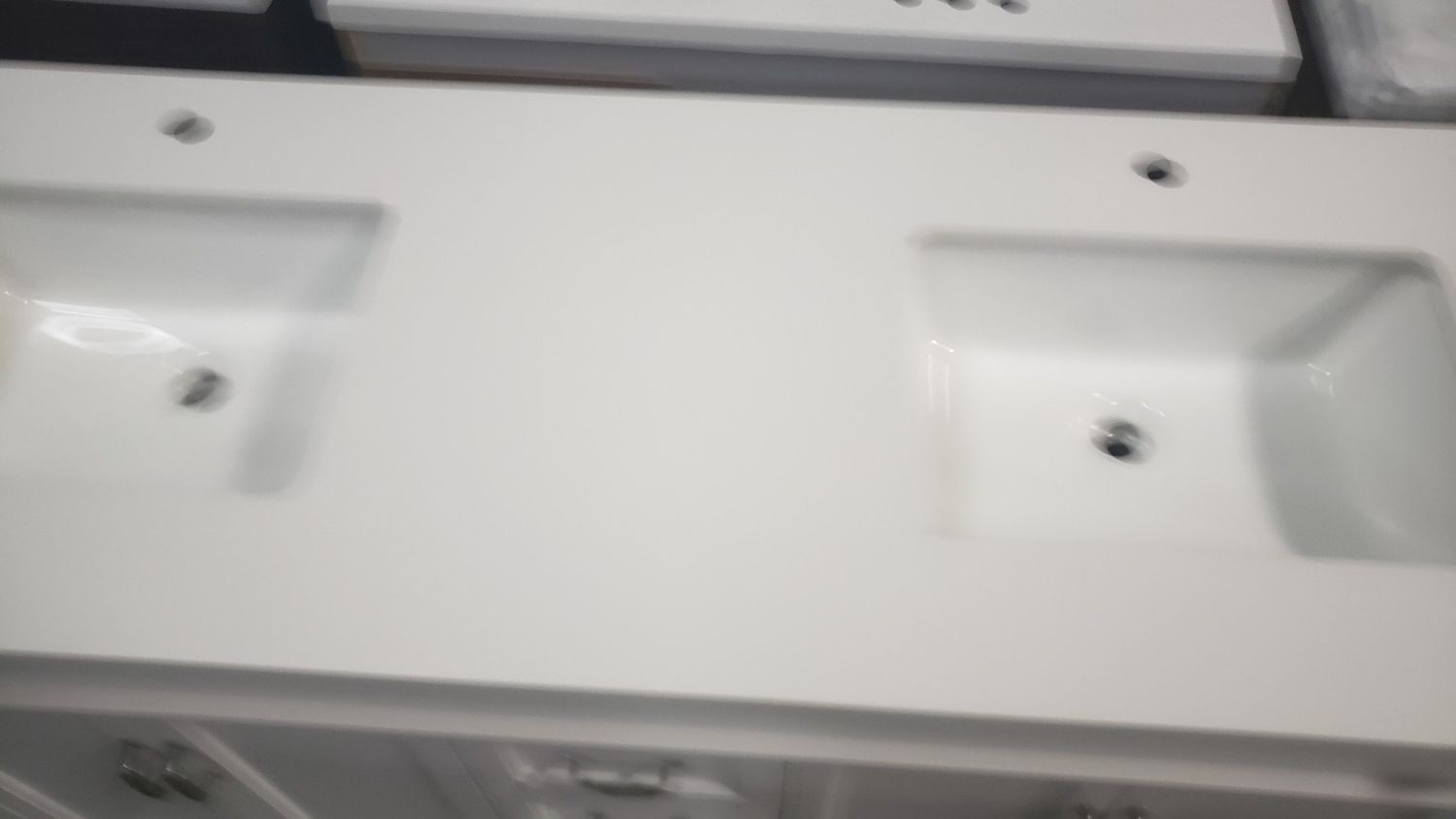 61&quot; Double Bowl Engineered Stone Vanity Top B