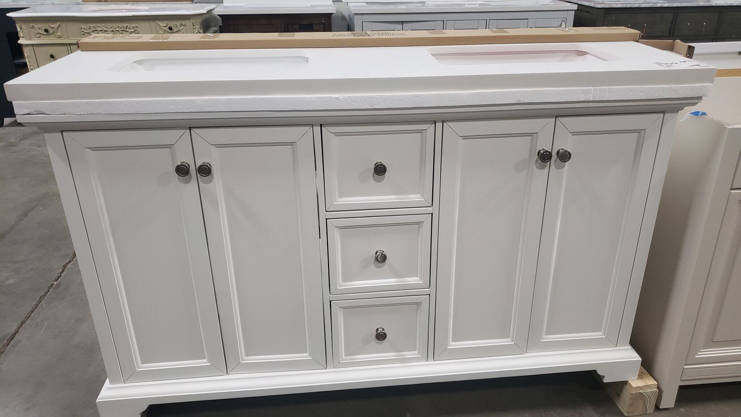 Whalen 60&quot; Portage Peak White Double Vanity W/Top