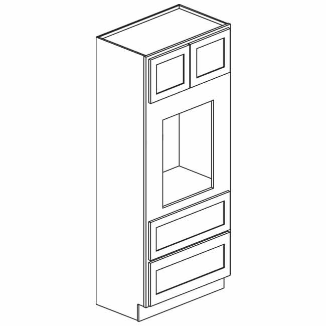 Unfinished Shaker Oven Cabinet: 33&quot;W x 84&quot;H x 24&quot;D - Sngl/Dbl Opening† OC3384 S/D†
