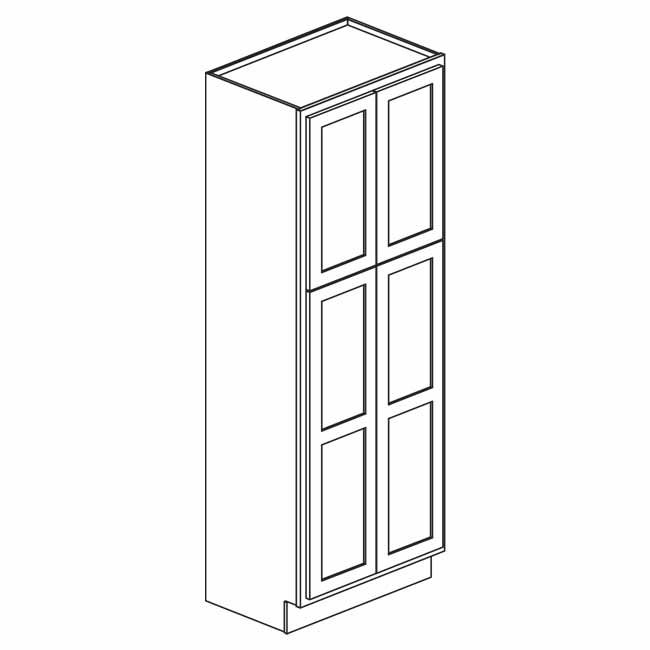 Unfinished Shaker Pantry: 24&quot;W x 84&quot;H x 24&quot;D - 4D, 4S WP2484