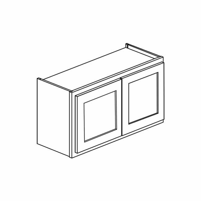 Unfinished Shaker Wall: 36&quot;W x 24&quot;H x 12&quot;D - 2D, 1S W3624