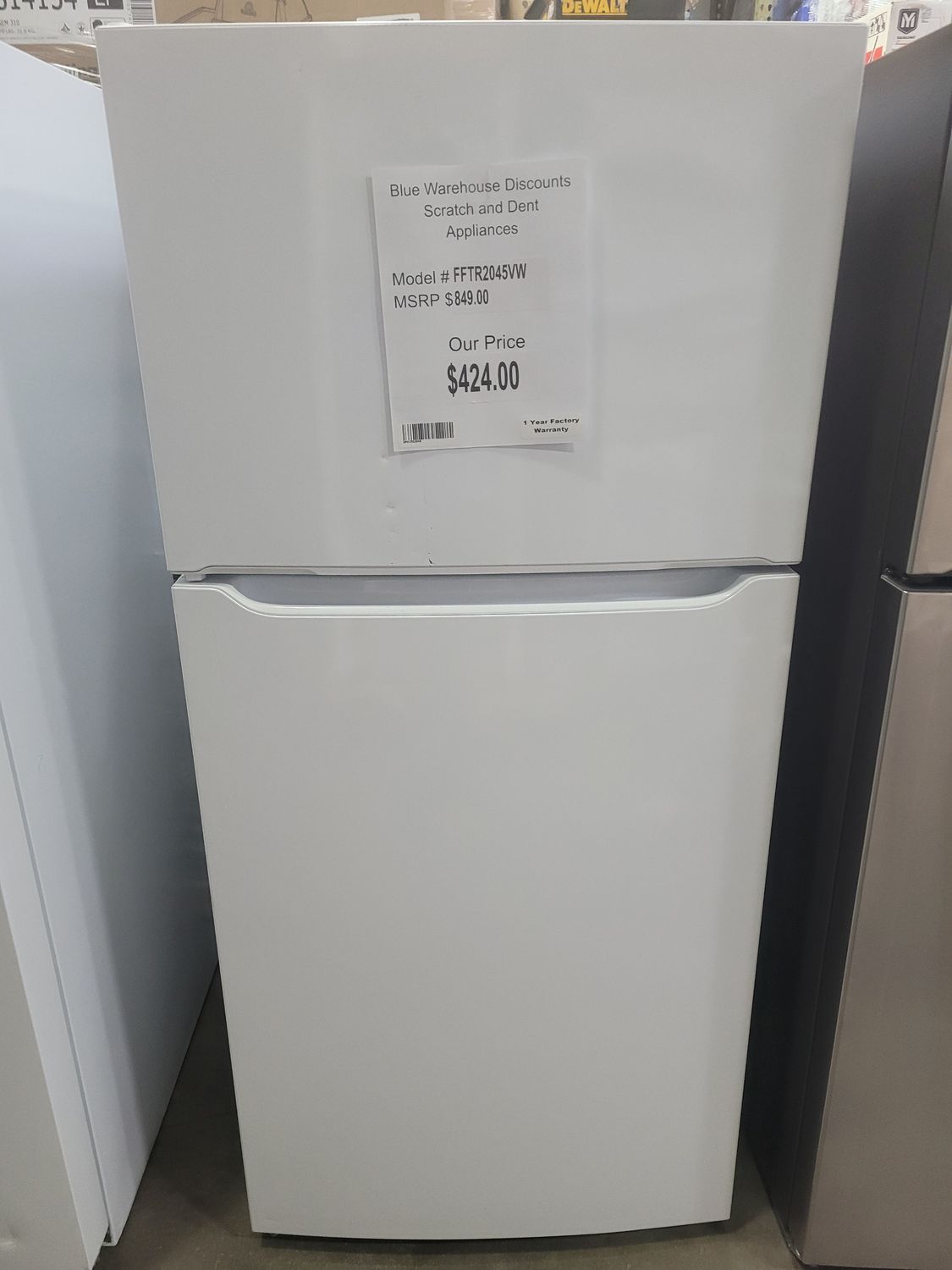 Scratch &amp; Dent Frigidaire Refrigerator FFTR2045VWA