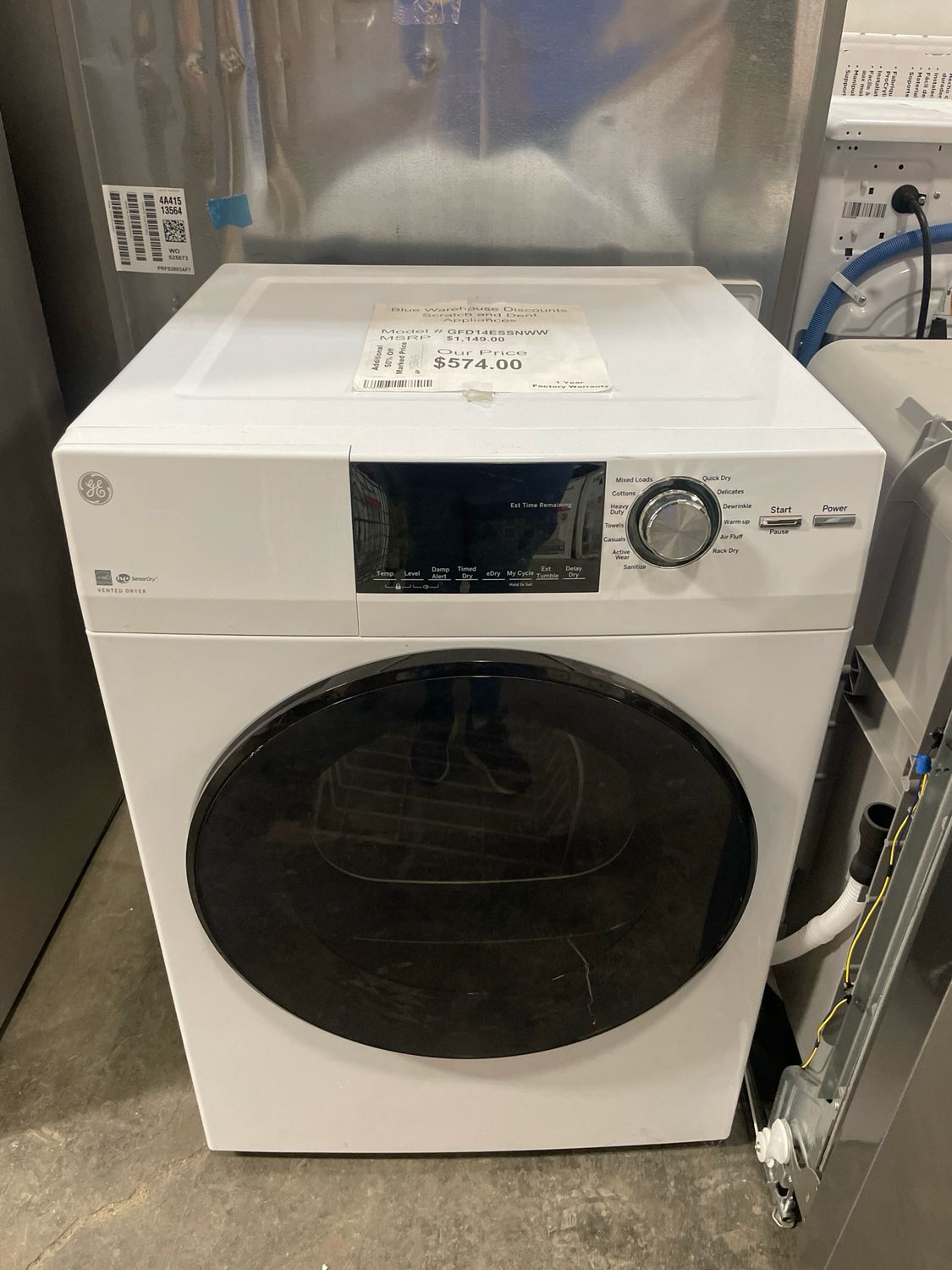 Scratch &amp; Dent GE Electric Dryer GFD14ESSNWW
