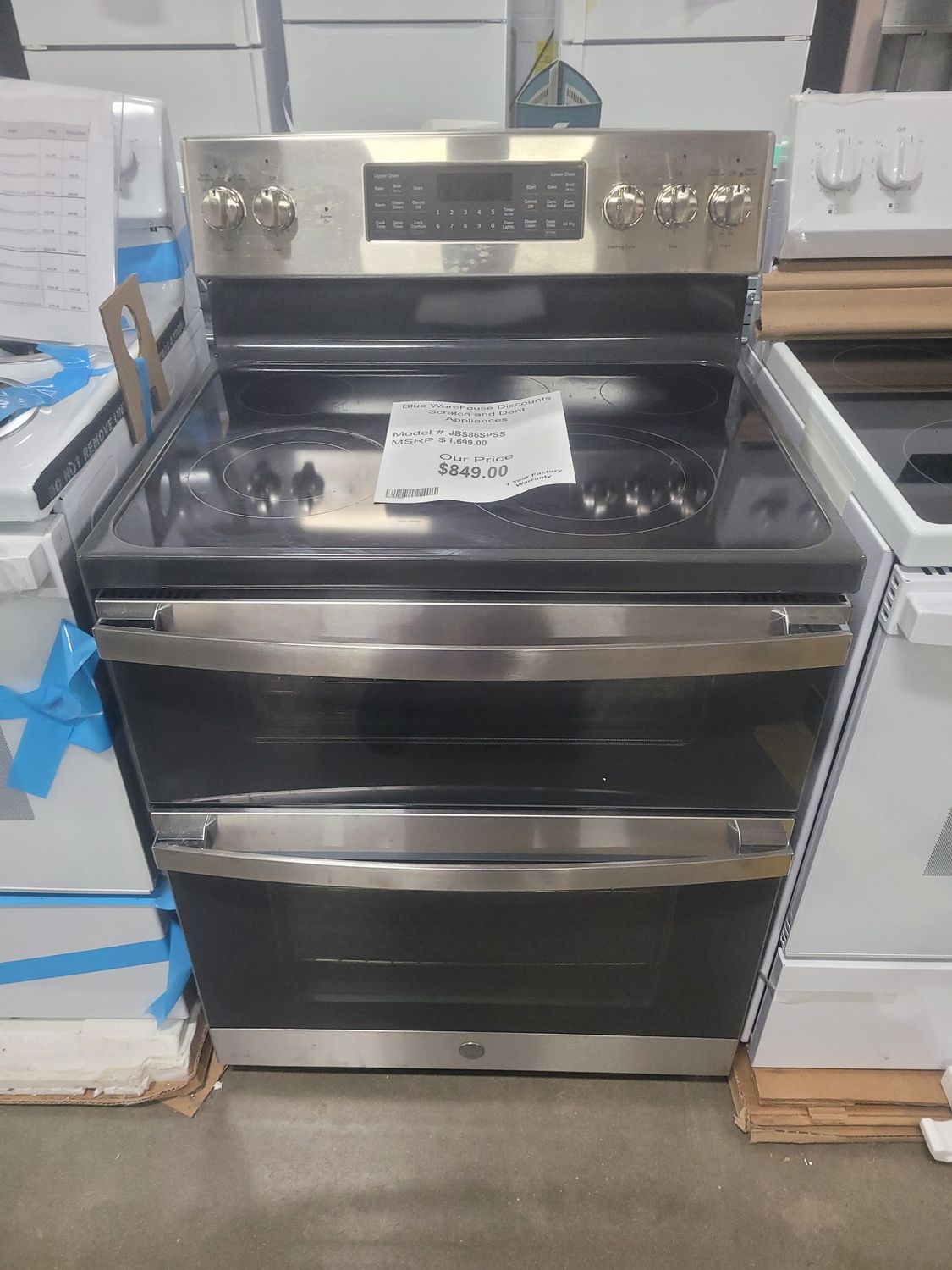 Scratch &amp; Dent GE Double Oven Electric Range JBS86SPSS
