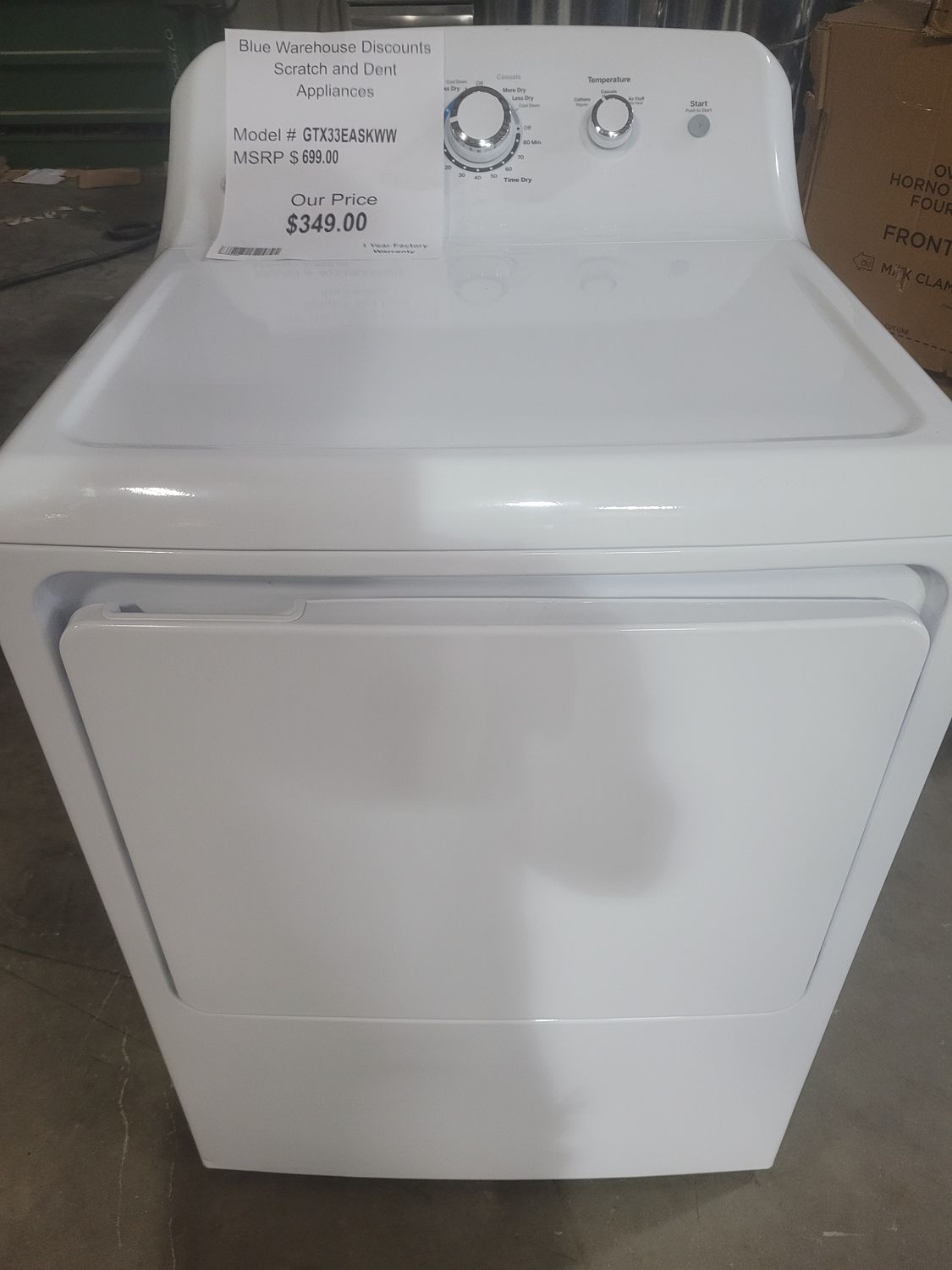 Scratch &amp; Dent GE Electric Dryer GTX33EASKWW