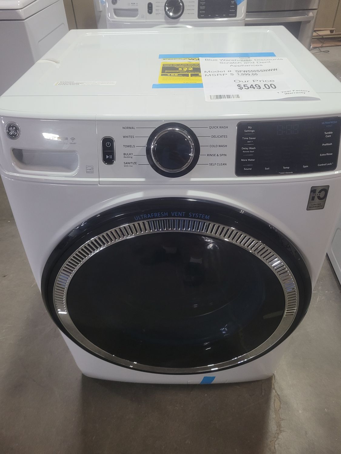 Scratch &amp; Dent GE Frontload Washing Machine GFW550SSNWW
