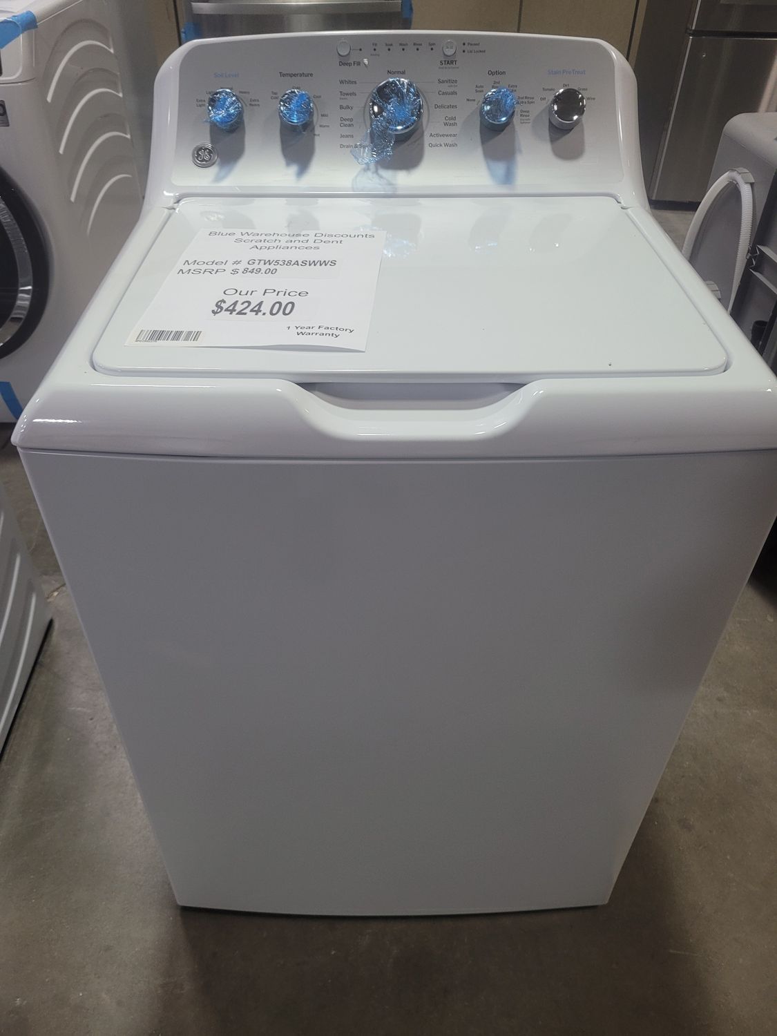Scratch &amp; Dent GE Topload Washing Machine GTW538ASWWS