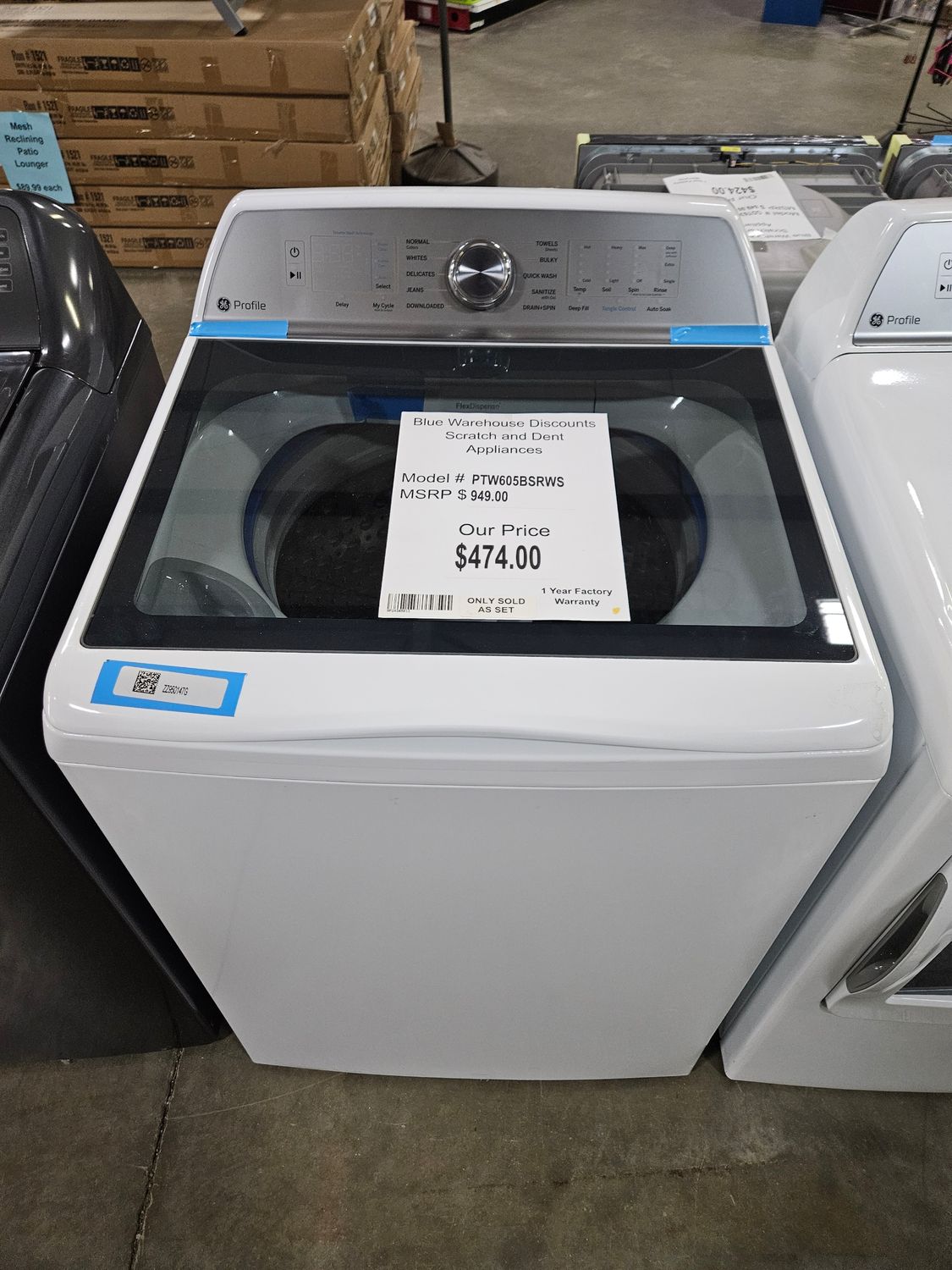 Scratch &amp; Dent GE Washer PTW605BSRWS